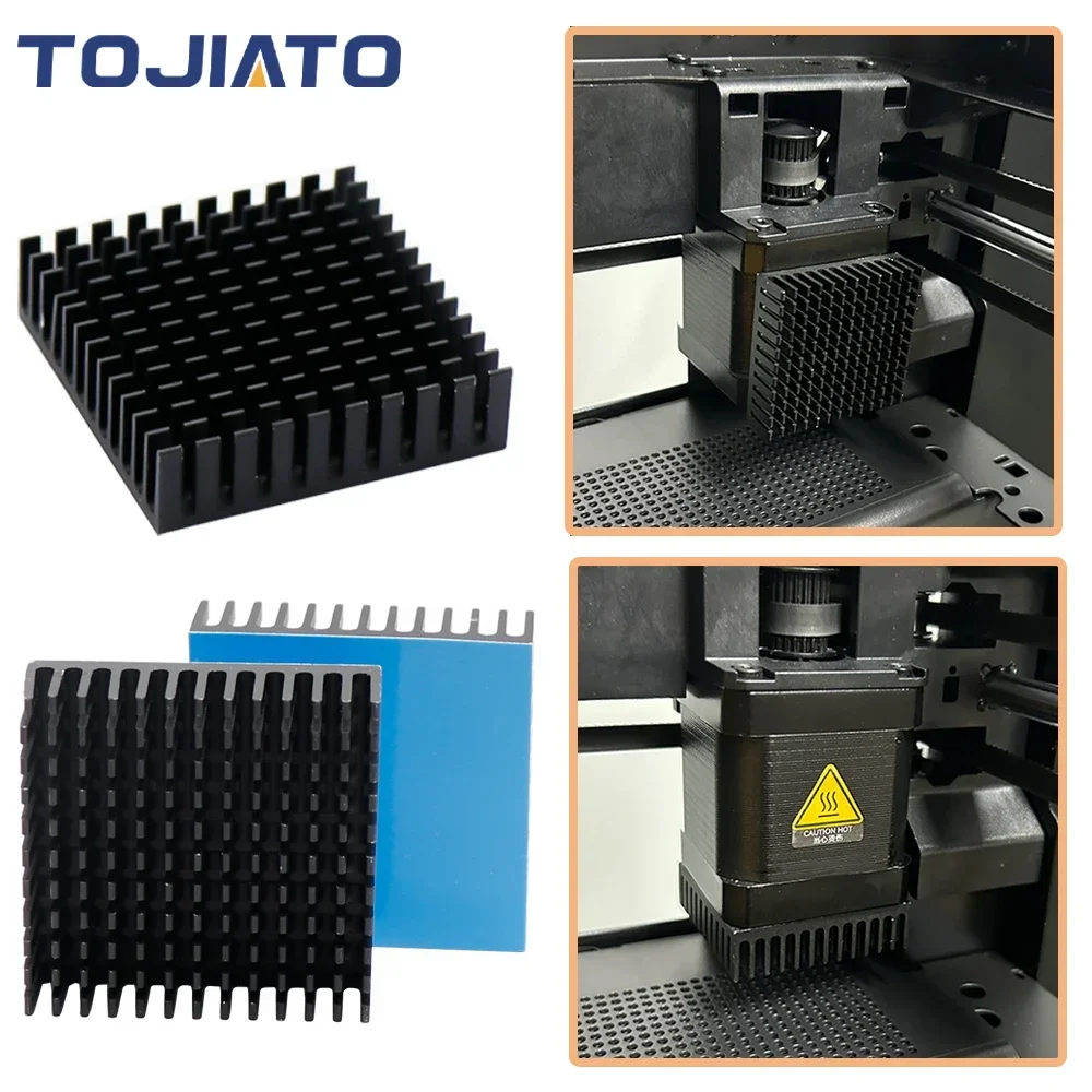 1–5 Stück 3D-Drucker-Teile, Kühlkörper, Aluminium, Kühlkörper, Kühler, Wärmeableitung für Nema17 42 Schrittmotor, 40 x 40 x 11 mm Image