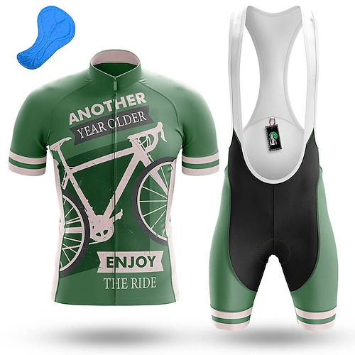 21Grams Herren Radtrikot mit Radhose kurz Trägern fahrradbekleidung set Kurzarm MTB Mountain Rennrad Grün Königsblau Rot Graphic Fahhrad Sportkleidung 3D-Pad Atmungsaktiv Rasche Trocknung / Image