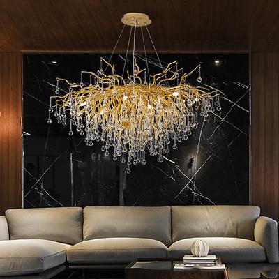 Chandelier Crystal , Frosted Finish Tree Branch Chandelier, Raindrop Ceiling Pendant Hanging Light Fixture, Blossom Chandeliers for Dining Room, Living Room, Bedroom, Entryway (Dia 31.2 Round)