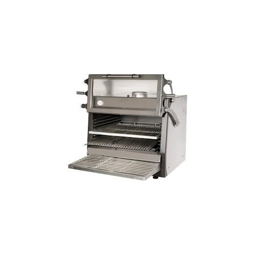 Holzkohlegrill mit hebarer glastür mit gitter von 585x465 - 800x660x650 mm - 52401054 Eurast