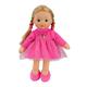 (Pink) 12" Baby Doll Sleeping Snuggle Cuddle Toy Plush Body Rag Doll with Vinyl Head