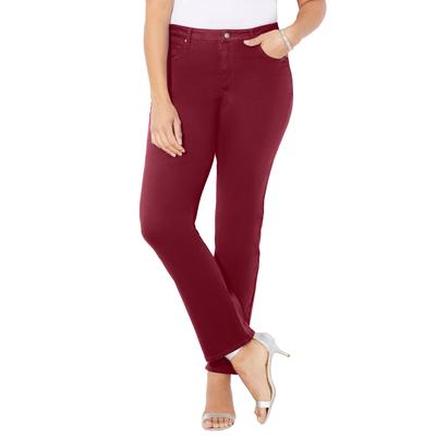 Plus Size Women's Sateen Stretch Pant by Catherines in Rich Burgundy (Size 24 WP)