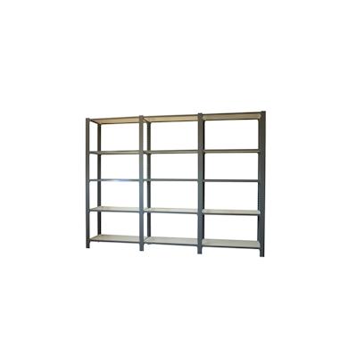 SimonRack Modul aus 3 Officlick-Regalen mit je 5 Holzböden. Anthrazit/Weiß 2100x2700x300 mm Image