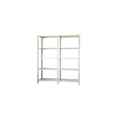SimonRack Modul aus 2 Officlick-Regalen mit je 5 Böden. Weiß/Weiß 2100x1800x400 mm Image