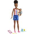 Barbie GRP12 - "Skipper Babysitters Inc." Baby-Sitter Puppe mit brünetter Puppe (22,86 cm), Baby-Puppe und 4 Zubehörteilen, Spielzeug für Kinder ab 3 Jahren