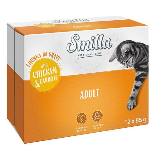 Sparpaket 24 x 85 g Smilla Häppchen mit Gemüse - Adult mit Huhn und Karotten