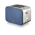 Swan ST14610BLUN Nordic 2-Slice Toaster with Defost/Reheat/Cancle Functions, Cord Storage, 900W, Blue