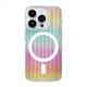 YOGISU Corrugated Pattern Case For iPhone 15 14 13 Pro Max Magnetic Wireless Charge Soft Silicone Cover Cases,Magnetic Laser 4,for iPhone 14 Pro