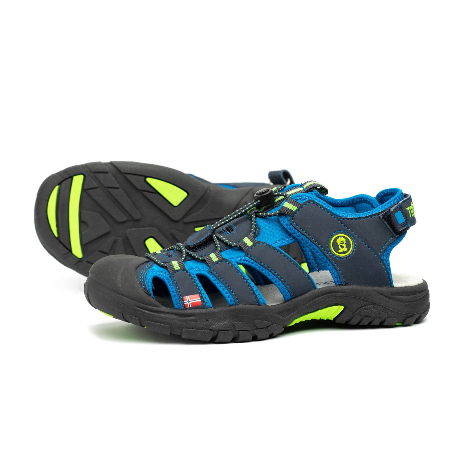 Outdoorsandale TROLLKIDS "KIDS KVALVIKA SANDAL", Gr. 26, bunt (navy, viper grün), Synthetik, mehrfarbig, Schuhe Image