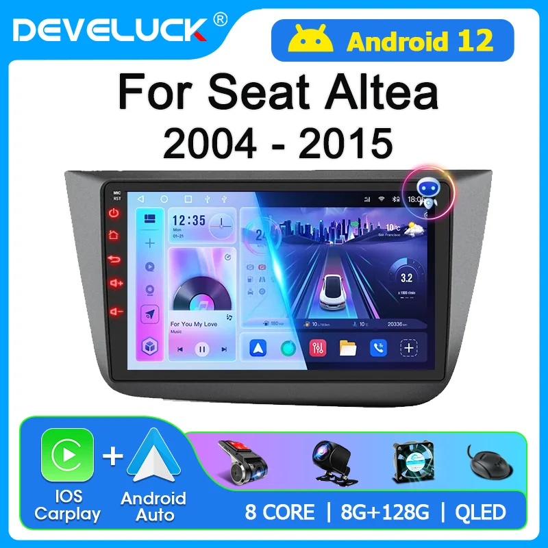 Android Auto Carplay Autoradio für Sitz Altea 2013-2017 Toledo III 3 2013-2016 Multimedia-Player Autoradio Navigation GPS DVD