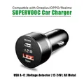 Per OnePlus 12 11 10T Nord CE 3 N200 2T Supervooc Caricabatteria da auto 80w, adattatore per auto SuperDart per Realme GT 5 3 12 11 10 Pro C53, caricatore accendisigari a 2 porte per OPPO Find X7 x6