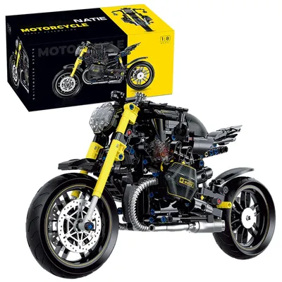 1:8 MOC Bausteine Motorrad Modell Stadt Racing Fahrzeug Technische Ziegel Geburtstag Geschenke Spielzeug für Kinder Jungen Kinder 600 + stücke Image