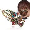 Earofcorn Exquisite Retro Stil Strass Pfau Haar Pin Haar Gabel Phoenix Entenschnabel Clip Haar