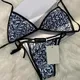 Maillot de bain à motif de lettres pour femmes bikini sexy maillot de bain de surf complet