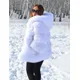 Manteau long en fausse fourrure de renard pour femme avec capuche pardessus épais veste élégante