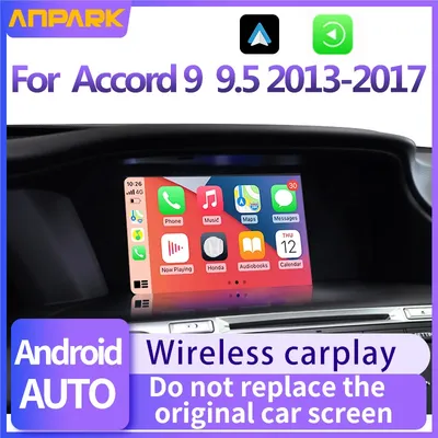 Car Media Player For Honda Accord 9 9.5,2013 2014 2015 2016 2017 5G Wireless Carplay Android Auto Bluetooth Phones, Music