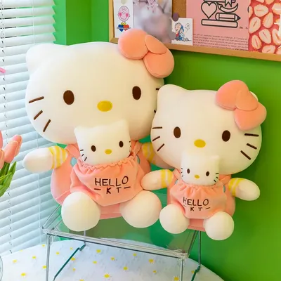 45cm Sanrio New Mother and Child Plushies KT Doll Kitty Plush Toys Hellokitty Doll Girl's Birthday
