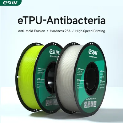 eSUN Antibacteria TPU Filament 1.75mm TPU 95A 3D Printer Filament 1KG 2.2 LBS Spool High Speed