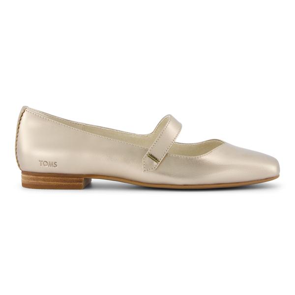 toms-womens-gold-bianca-metallic-leather-dress-casual-flat-shoes,-size-5/