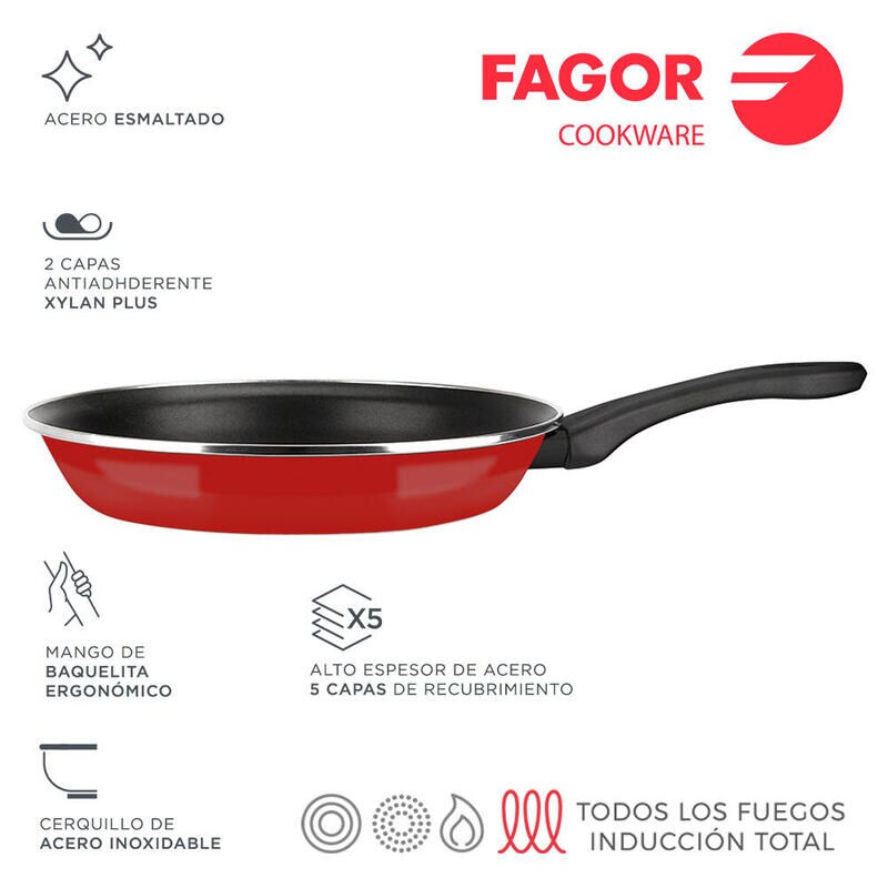 Fagor Optimax Bratpfanne Ø18Cm Rot Aisi 430 Stahl Fagor Image