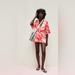 Zara Dresses | Zara Nwot Red Satin Effect Floral Print Mini Wrap Dress. Size X-Small | Color: Pink/Red | Size: Xs
