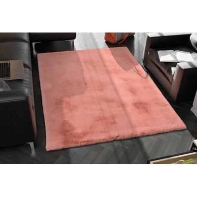 Hochflor-Teppich OCI DIE TEPPICHMARKE "ROCKY SOFT", rot (rosenholz), B:120cm H:35mm L:170cm, Polyester, Teppiche, Kunstfell, weich, kuschelig, maschinell gewebt, Kaninchen Haptik Image