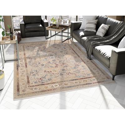 Teppich OCI DIE TEPPICHMARKE "MYSTIC LIMITED", bunt (natur, multicolor), B:200cm H:7mm L:290cm, Polyacryl, Teppiche, florale Muster in 3D-Optik, maschinell gewebt, Viskose Image