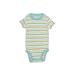 Just One You Made by Carter's Short Sleeve Onesie: Teal Stripes Bottoms - Size 3 Month
