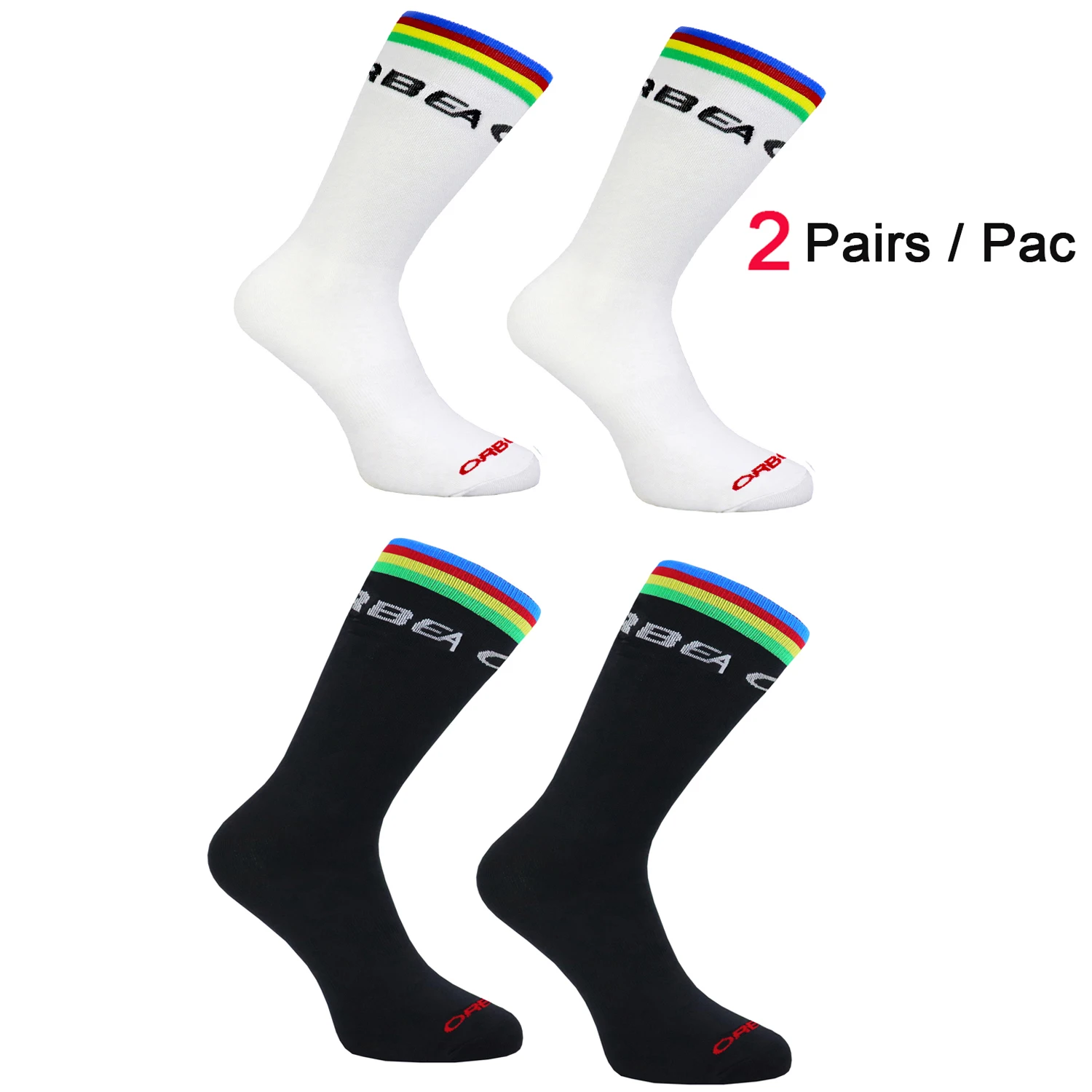 2 paia di calzini da ciclismo ORBEA ORCA calzini da calcio a metà polpaccio ad asciugatura rapida calzini da calcio antiscivolo a coppa tonda calzini sportivi da uomo donna da bici