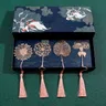 Segnalibro fatto a mano in stile cinese segnalibri fiore di loto rosa rosa segnalibro da lettura per