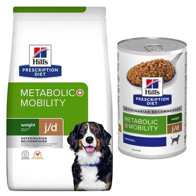 12kg Metabolic+Mobility Weight+Joint Care - Chicken Hill's Prescription Diet Dry Dog Food + 3 x 370g Metabolic + Mobility Hill's Prescription Diet Wet Dog Food