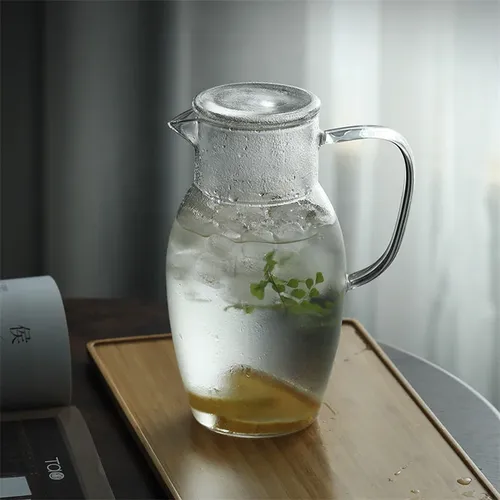 Japanischen Große-kapazität Hammer Muster Glas Kalt Wasserkocher Zitrone Wasser Flasche