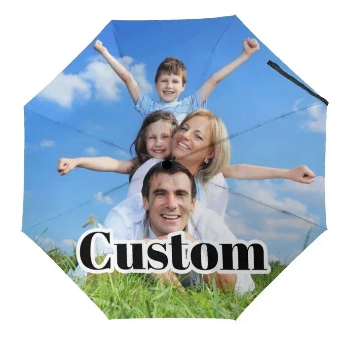 Benutzerdefinierte Regenschirme Personalisierter Regenschirm mit Bildern Personalisierter Regenschirm Automatisches faltbares Design Sie Regenschirm für Regen/Sonnig Image
