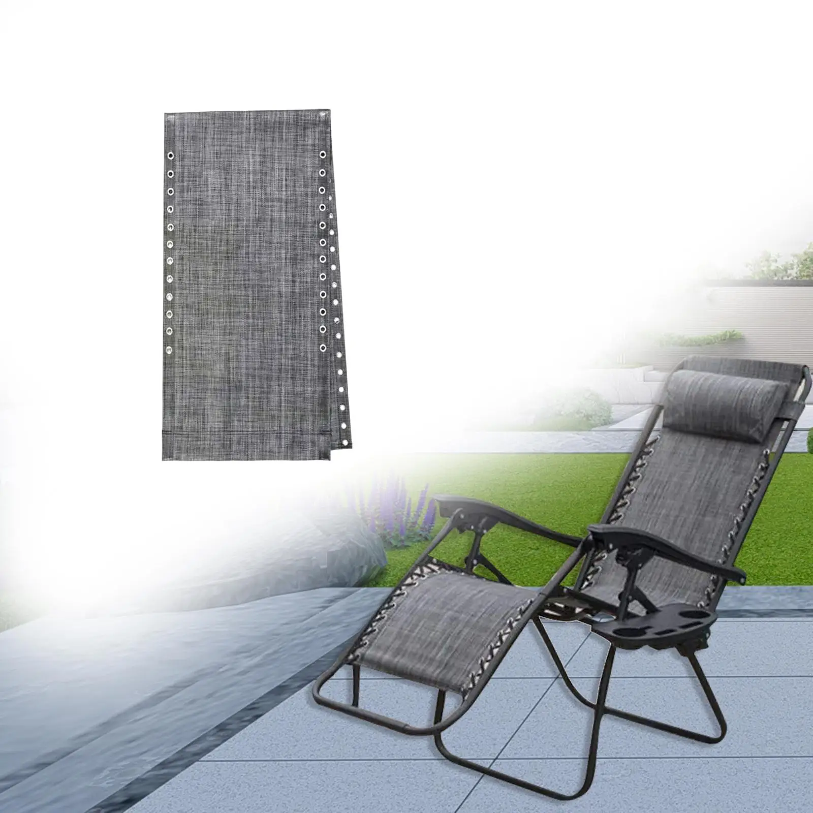 Lounge Chair Stoff Liege Ersatz Stoff 160cm x 43cm Stuhl Ersatz Stoff für Garten terrasse Camping Outdoor Liegen Image