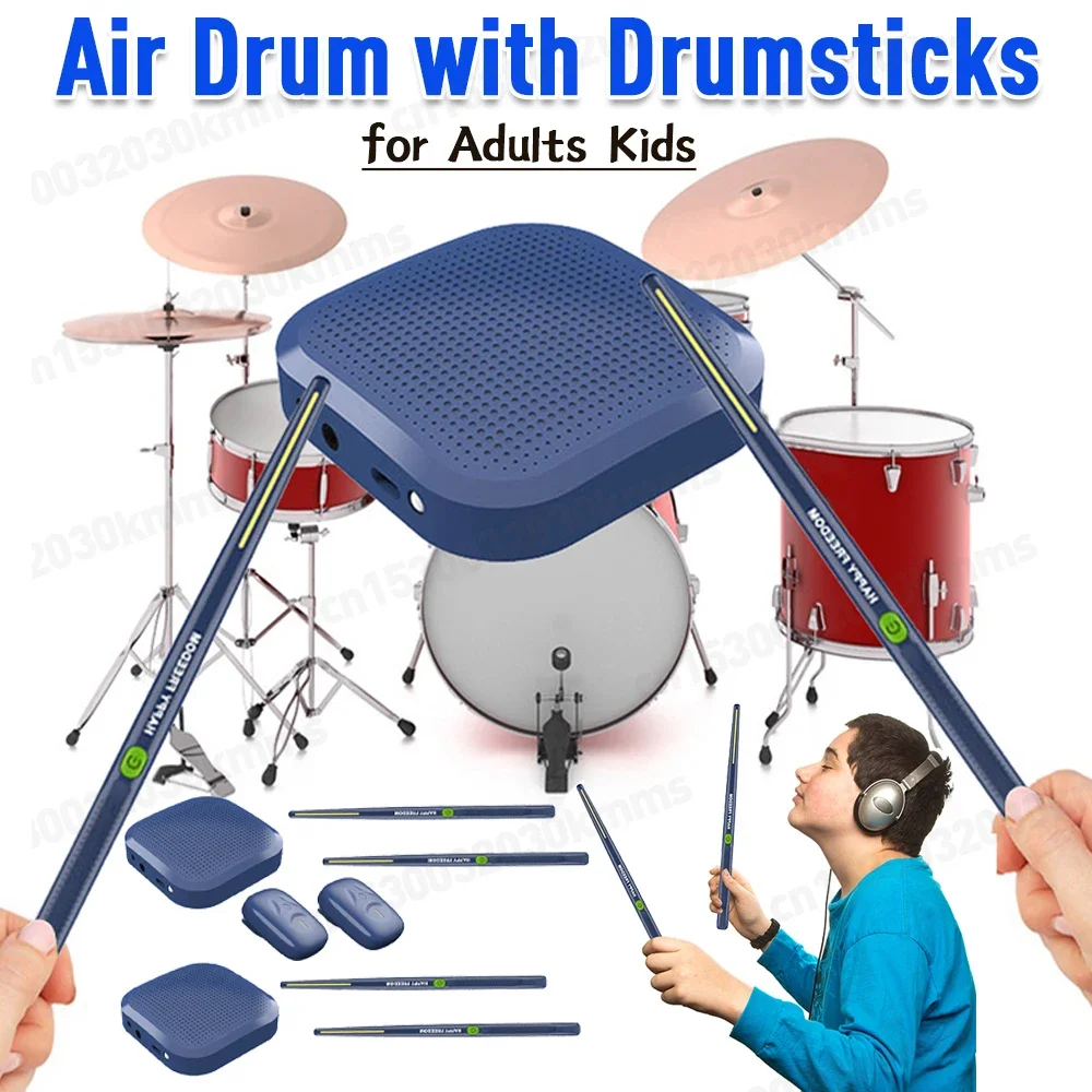 Air Drum mit Drumsticks Set tragbare elektronische virtuelle Air Drum Drumsticks Pedale Professional für Anfänger Kinder Erwachsene Image