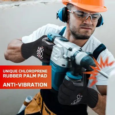 1 Paar leichte Anti-Vibrations-Arbeits handschuhe für Elektro werkzeuge Schleif maschinen Sägen