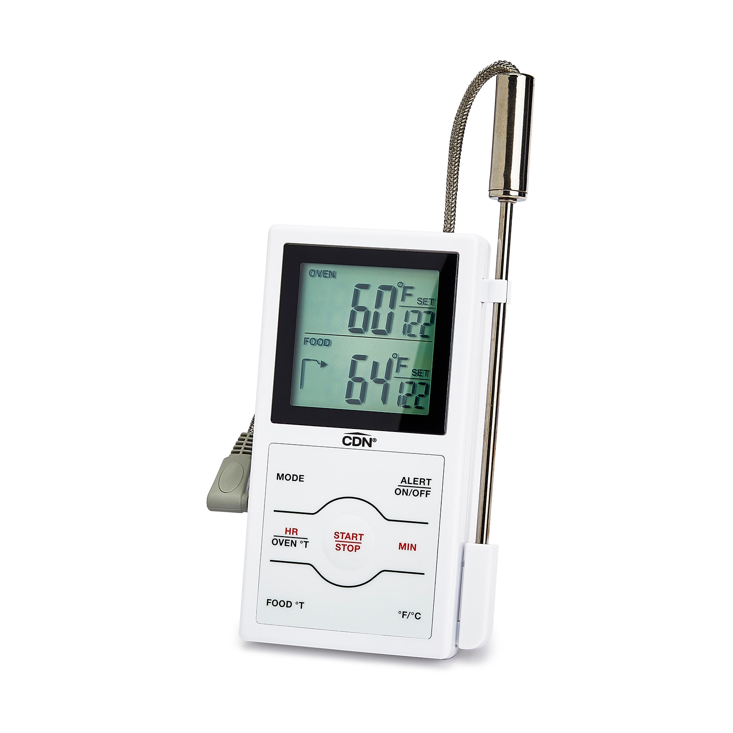 CDN DSP1-W Digital Dual-Sensing Thermometer w/ 6 3/4" Stem, 32 to 572Â°F, White