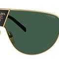 Prada Shield Metal Sunglasses With Green Lens - Yellow