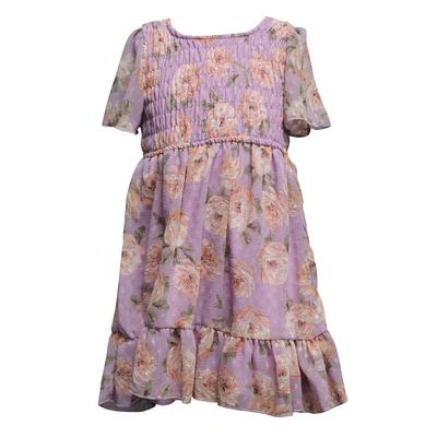 Ava & Yelly Smocked Ruffle Baby Doll Dress - Purple - 5