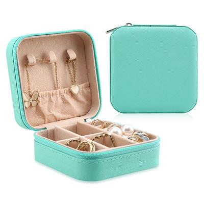 Personalized Travel Jewelry Case Customized Small Jewelry Box Jewelry Organizer Storage Case Portable PU Leather Mini Jewelry Travel Case for Girls Womens Mother's Day Gift