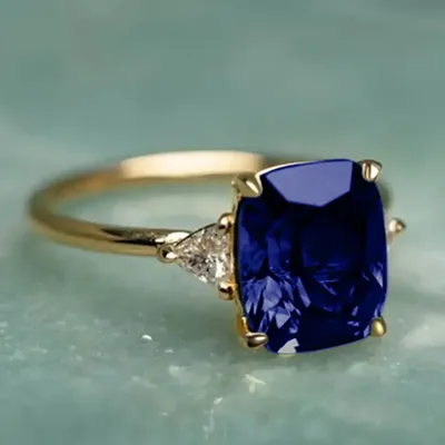 14K Gold Natural Sapphire Ring for Women Men Anillos De Bizuteria Gemstone Birthstone Jewelry Bague Diamant 14K Gold Ring Box