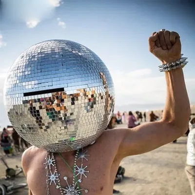 Disco Mirror ball helmet mask mirror costume for DJ nightclub musical festival dance party mirror