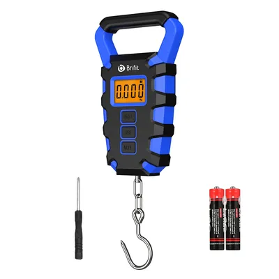 50Kg Hanging Scale with Ruler Digital Portable Fish Hook Electronic Weighting Luggage Scale LED