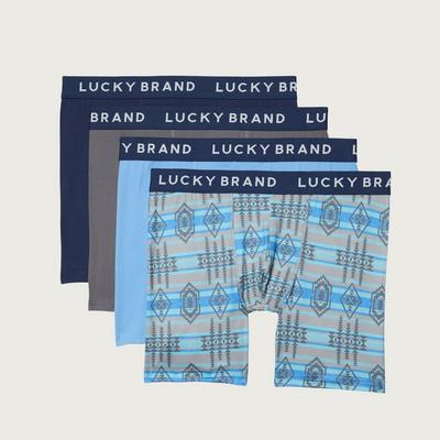 Lucky Brand 4 Pack Essential Soft Boxer Briefs - Men's Accessories Underwear Boxers Briefs, Size L