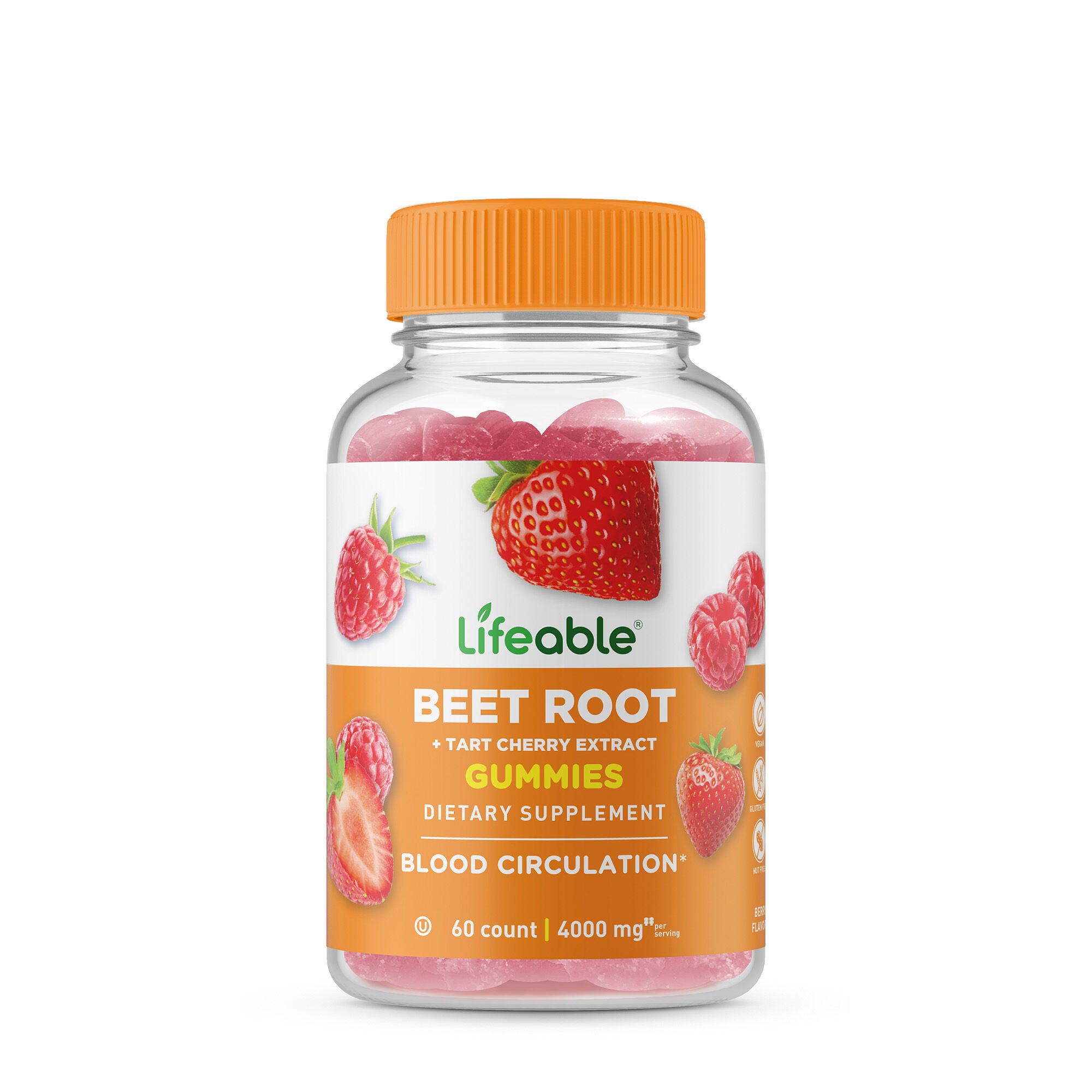Beet Root and Tart Cherry Vegan - 60 Gummies (30 Servings)