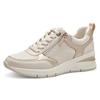 Keilsneaker TAMARIS, Damen, Gr. 36, beige (creme, kombiniert), Lederimitat, sportlich, Schuhe, Freizeitschuh, Halbschuh, Schnürschuh mit Außenreißverschluss