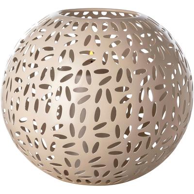 Windlicht FINK "DARIA", beige (taupe), H:20cm Ø:24cm, Eisen, Kerzenhalter, Kerzenhalter aus Eisen, pulverbeschichtet, mit Cut-Outs Image