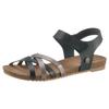 Riemchensandale MUSTANG SHOES, Damen, Gr. 37, bunt (dunkelblau, bronzefarben), Lederimitat, klassisch, Schuhe, Sommerschuh, Sandalette, Klettschuh, mit Klettverschluss-Riemchen