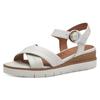 Sandalette TAMARIS, Damen, Gr. 39, weiß, Leder, elegant, Schuhe, Sommerschuh, Sandale, Keilabsatz, mit 2 cm Plateau