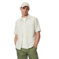Kurzarmhemd MARC O'POLO "aus Leinen und Bio-Baumwolle" Gr. 3XL, Normalgrößen, grau Herren Hemden Kurzarm